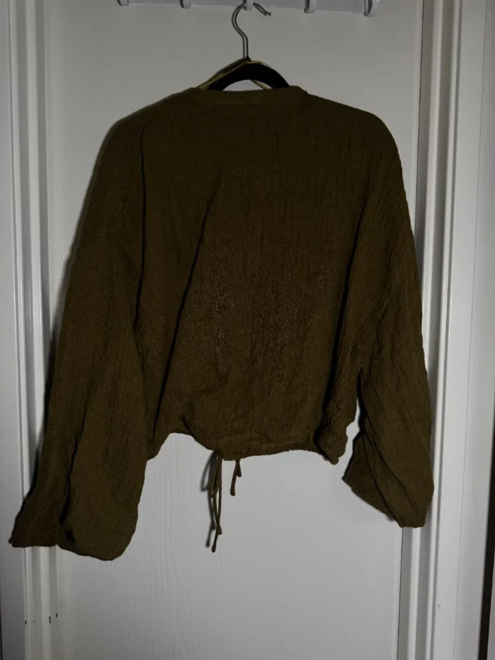 Massimo Dutti Linen Tie-Front Jacket Khaki Size S Gently Worn - Picture 7 of 7